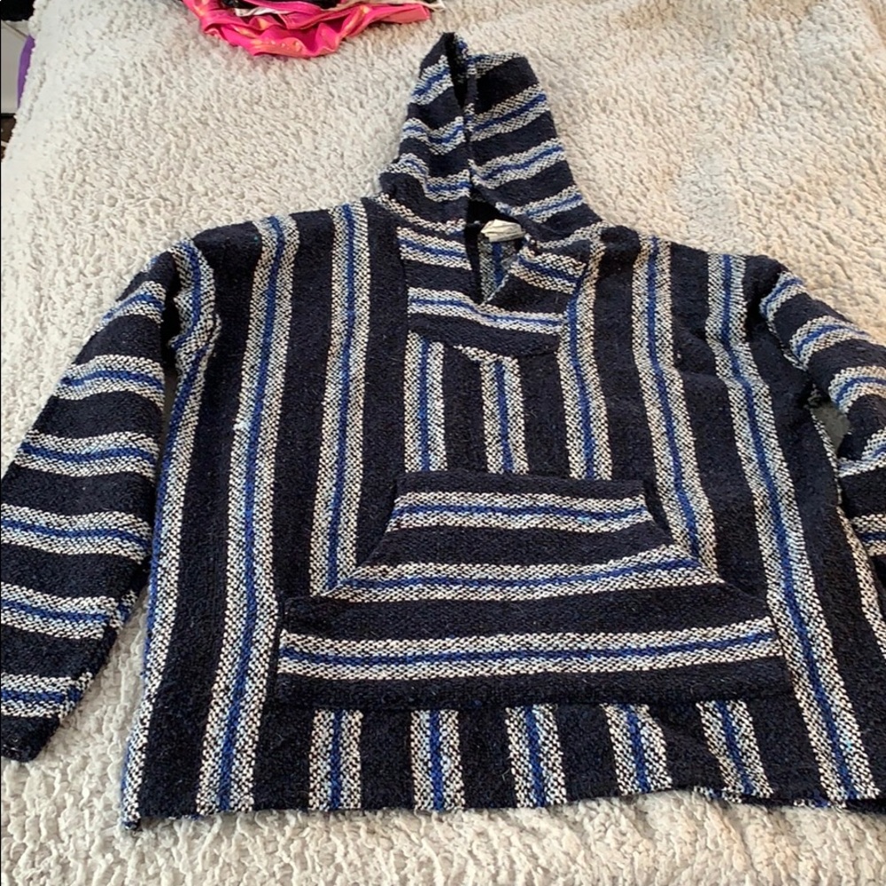 Black and Blue Stripped Knitted Sweatshirt